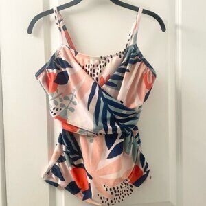 Floral Tropical Botanical Print Top